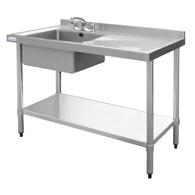 Vogue Single Sink Right Hand Drainer 1200mm - DY823 Single Bowl Sinks Vogue