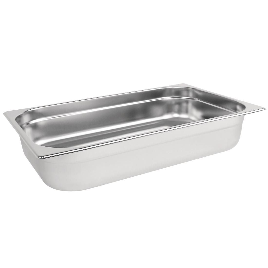 Vogue Stainless Steel 1/1 Gastronorm Pan 100mm - K923 GN Gastronorm Pans Vogue