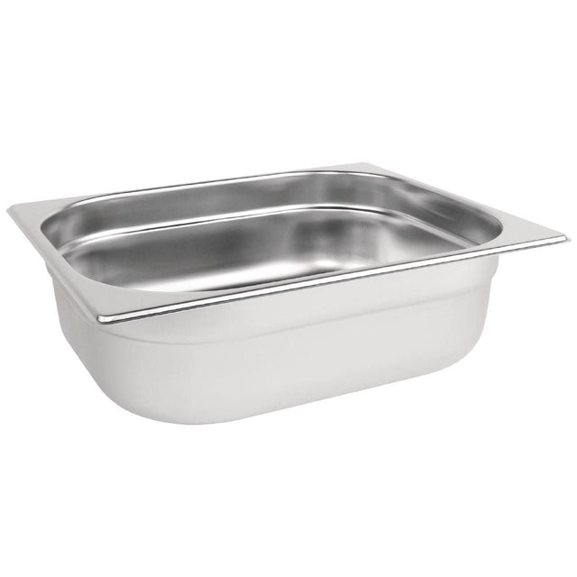 Vogue Stainless Steel 1/2 Gastronorm Pan 100mm - K928 GN Gastronorm Pans Vogue