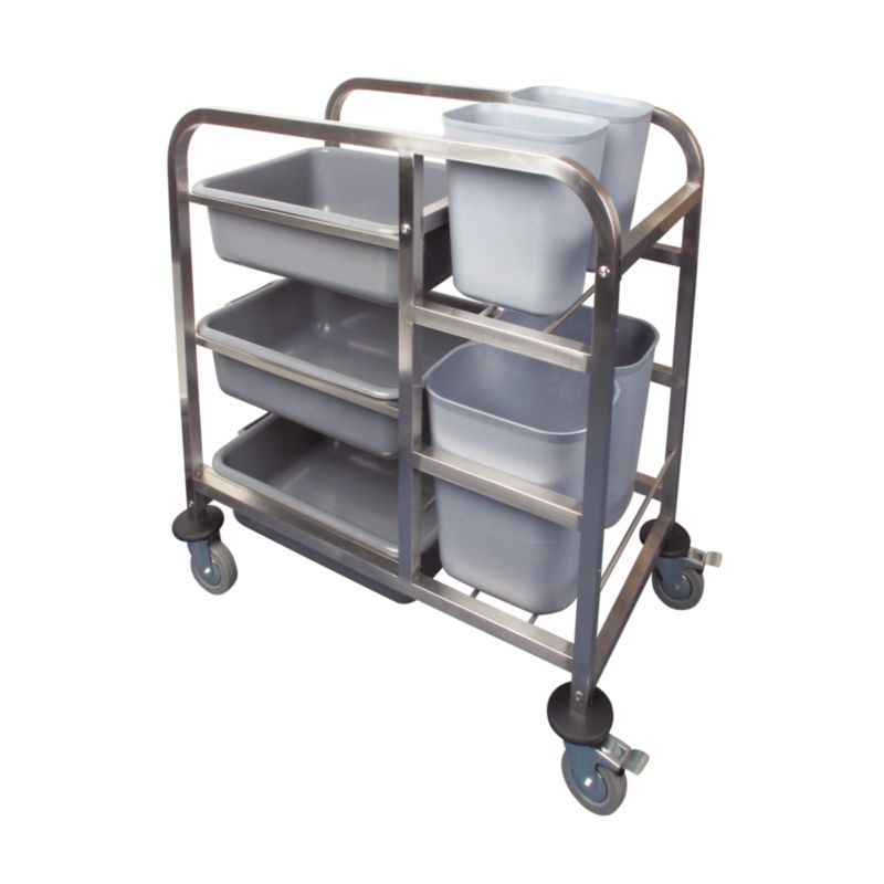 Vogue Stainless Steel Bussing Trolley - DK738 Service Trolleys Vogue