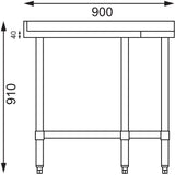 Vogue Stainless Steel Corner Table 700mm - GL278 Stainless Steel Corner Tables & Units Vogue