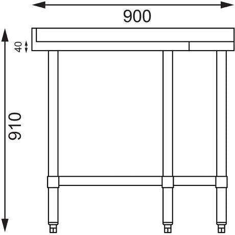 Vogue Stainless Steel Corner Table 700mm - GL278 Stainless Steel Corner Tables & Units Vogue