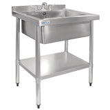 Vogue Stainless Steel Midi Pot Wash Sink with Undershelf - GJ537 Pot Wash Sinks Vogue