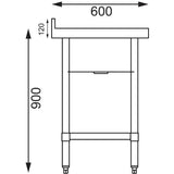 Vogue Stainless Steel Midi Pot Wash Sink with Undershelf - GJ537 Pot Wash Sinks Vogue