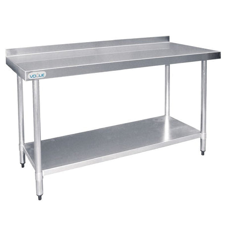 Vogue Stainless Steel Prep Table With Upstand 1200mm - T381 Stainless Steel Wall Tables Vogue