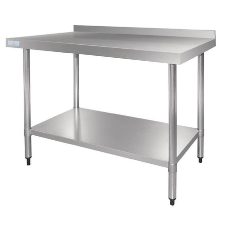 Vogue Stainless Steel Table with Upstand 900mm - GJ506 Stainless Steel Wall Tables Vogue