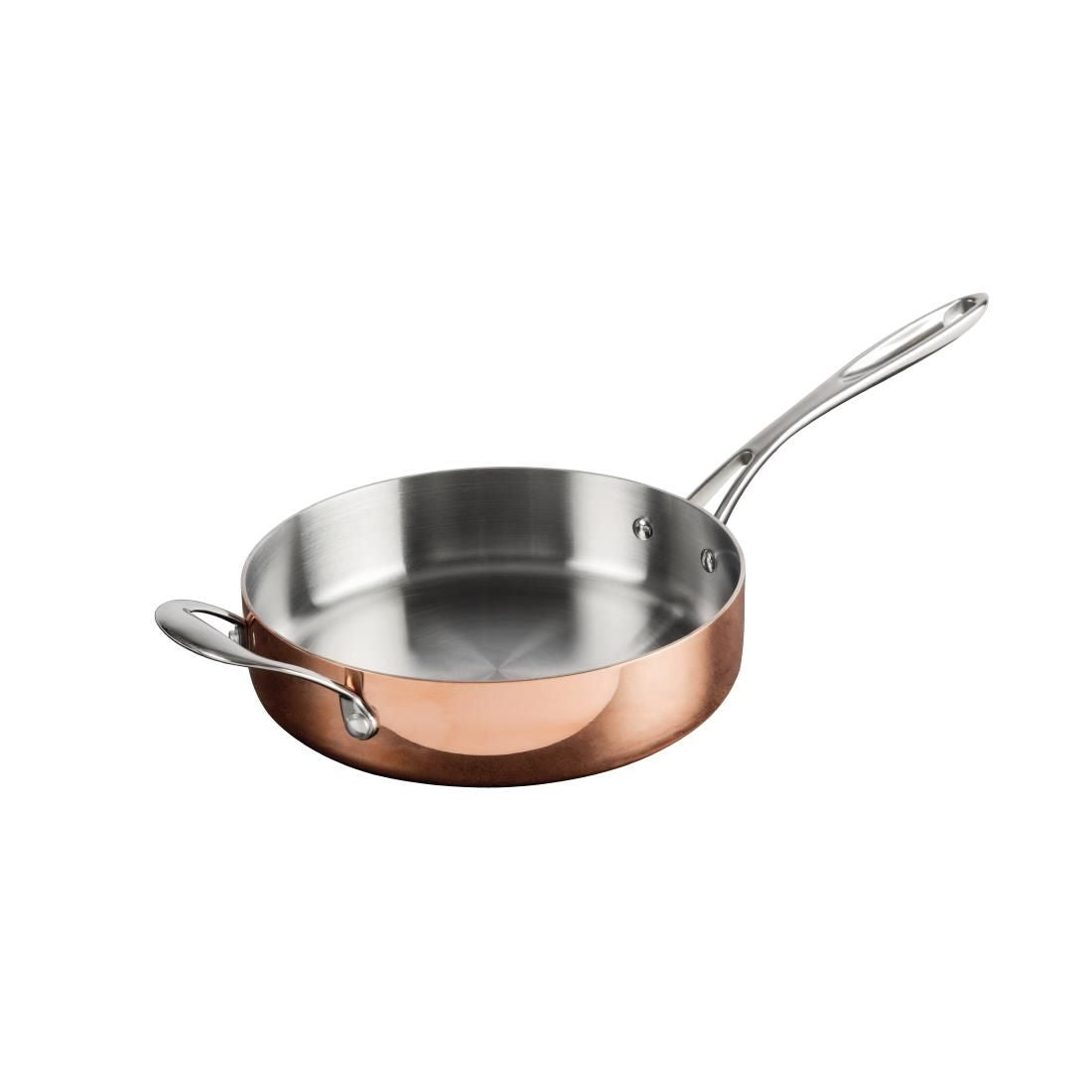 Vogue Tri Wall Copper Saute Pan 240mm - CM676 Pans & Pots Vogue