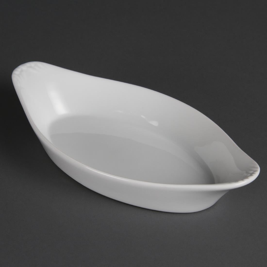 Olympia Whiteware Oval Eared Dishes 262mm (Pack of 6) - W440  Olympia