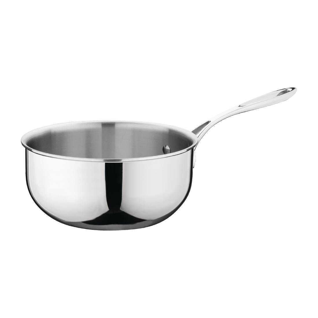 Vogue Stainless Steel & Aluminium Tri-Wall Flared Sauté Pan 20cm - Y240  Vogue