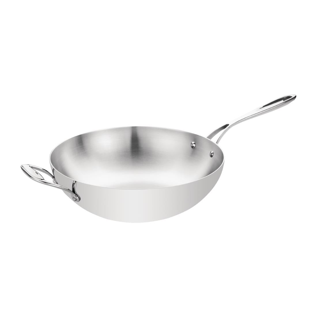 Vogue Tri Wall Wok Flat Base 35cm - Y261  Vogue