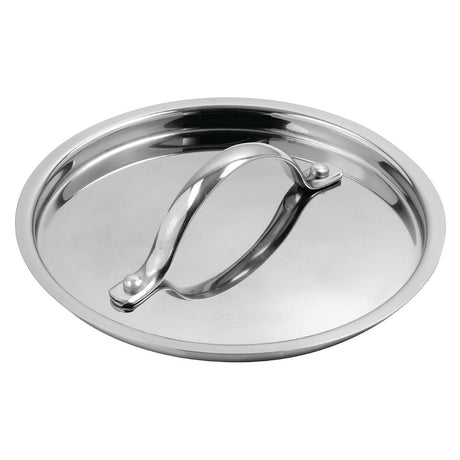 Vogue Stainless Steel & Aluminium Tri-Wall Saucepan Lid 16cm - Y423  Vogue