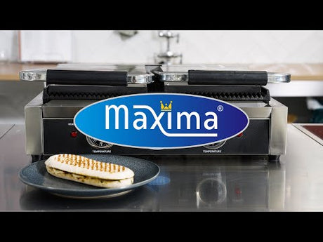 Maxima Contact Grill - Gegroefd - Dubbele Grillplaat - 2 x 22cm - 09300435