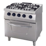 Maxima  Heavy Duty Stove - 4 Burners - Double Unit - 70cm Deep - with Oven - Gas  - 09396002