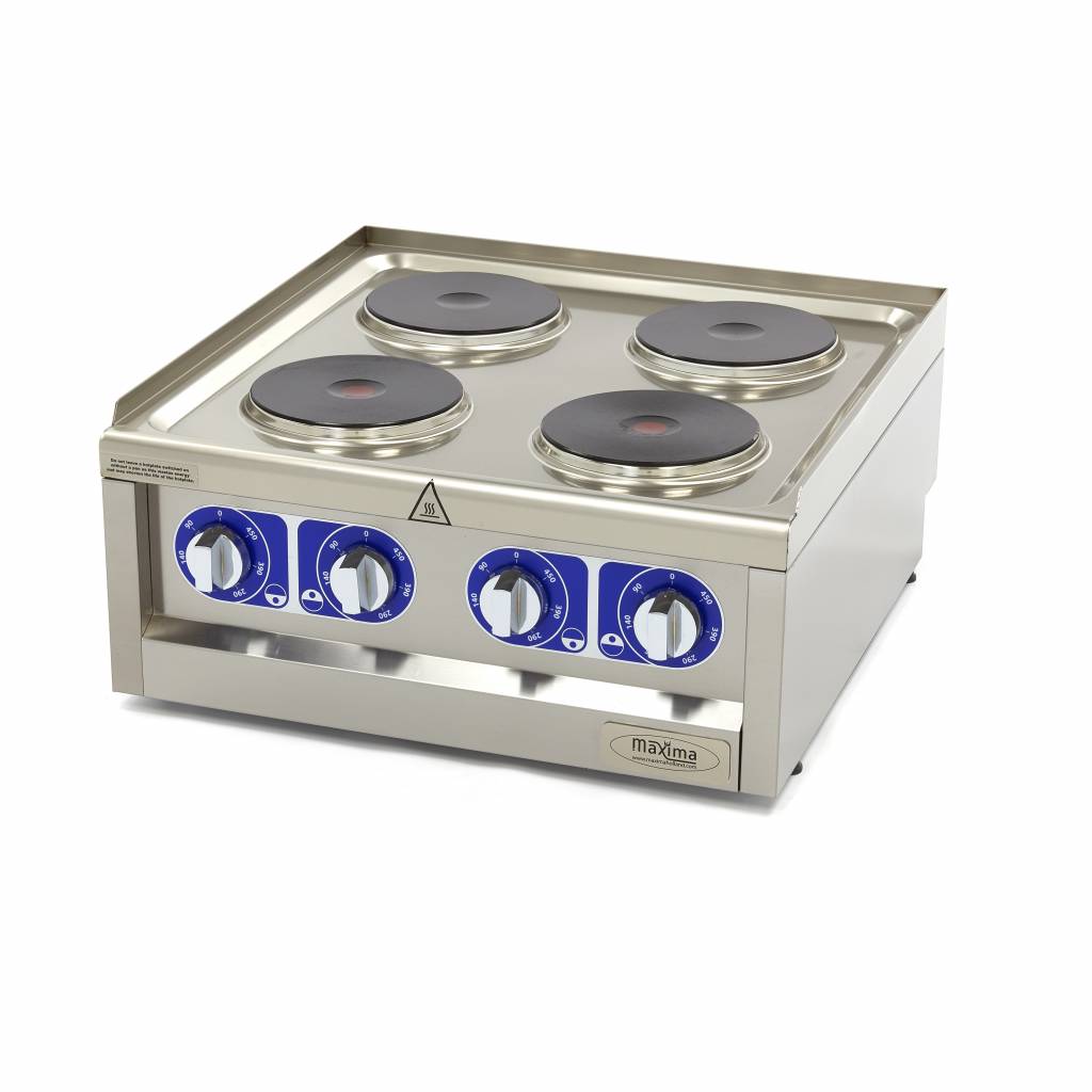 Maxima  Commercial Grade Cooker - 4 Burners - Double Unit - 60cm Deep - 400V  - 09391530