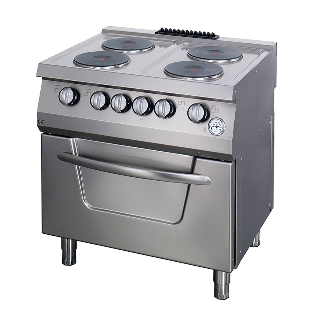 Maxima  Heavy Duty Stove - 4 Burners - Double Unit - 70cm Deep - with Oven - Electric  - 09394997