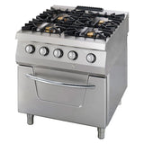 Maxima Premium fornuis - 4 branders - dubbele unit - 90 cm diep - gas incl. elektrische oven - 09398505