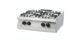 Maxima Heavy Duty Cooker - 4 Branders - Dubbele Unit - 70cm Diep - 27kW - Gas - 09396018